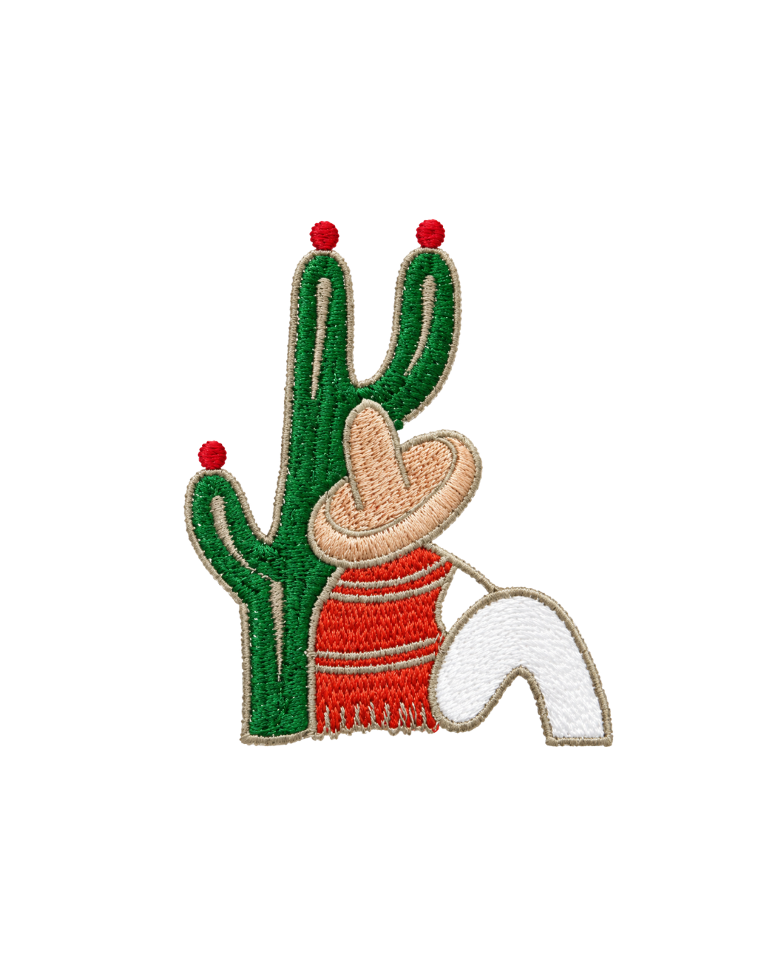 Bordado de Campesino con nopal l Rojo