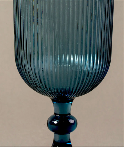 Juego de 4 Copas con lineas l Color Azul