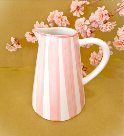 Jarra de cerámica Striped l Color Rosa