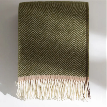 Throw de lana verde
