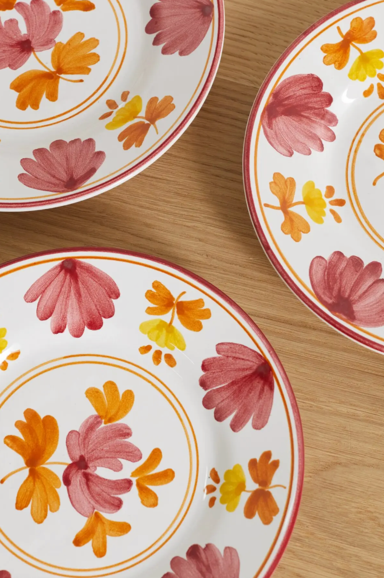 Juego de 4 Platos Floral I Ensalada