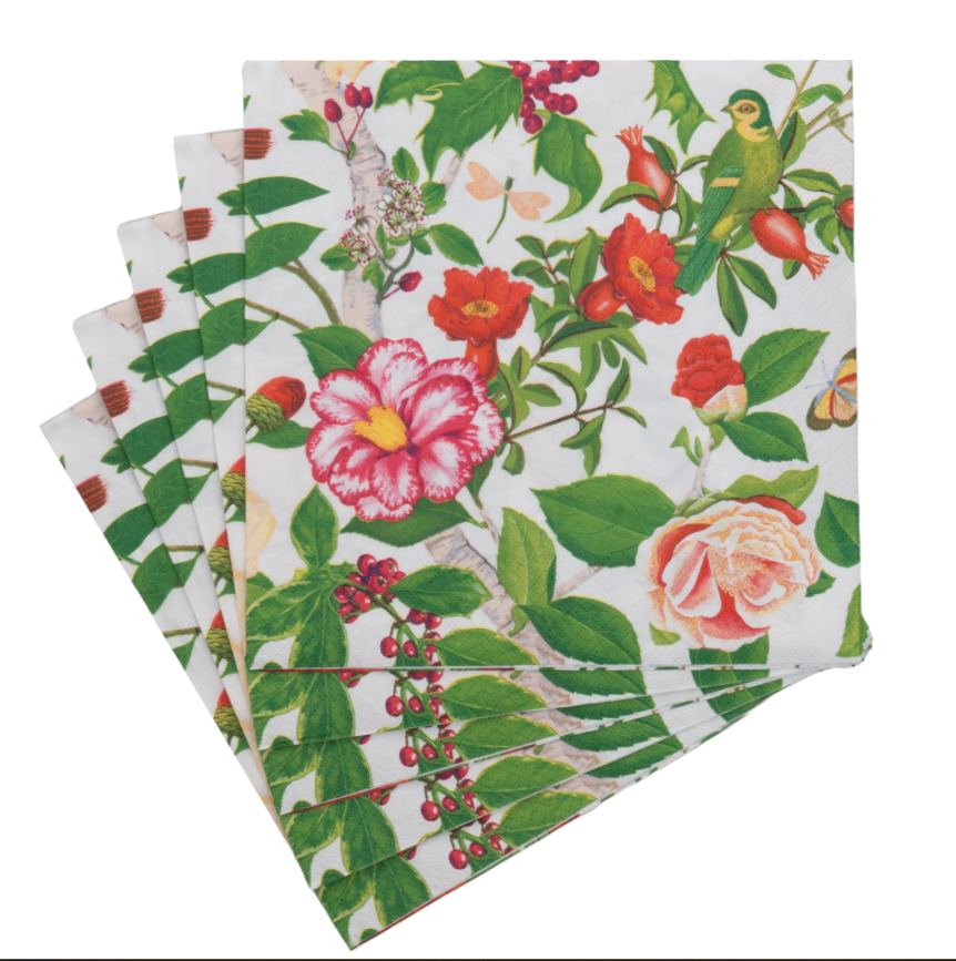 Paquete de Servilletas de papel l Flores con pájaro