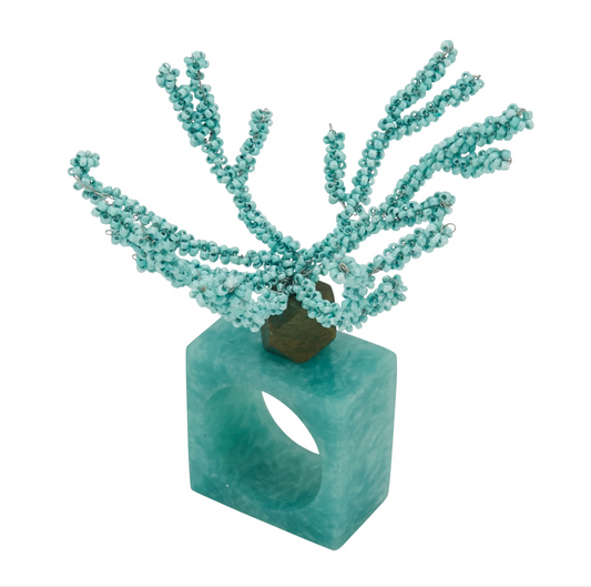 Juego de 4 servilleteros l Coral Aqua