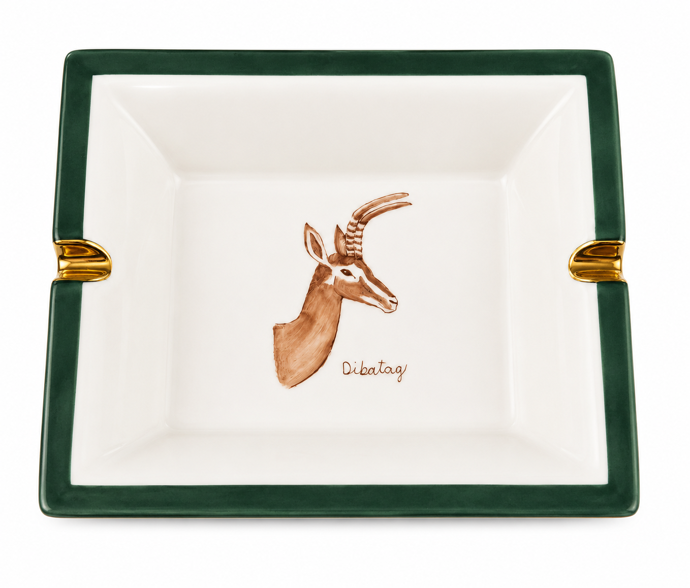 Cenicero de cerámica, pintado a mano l Antilope