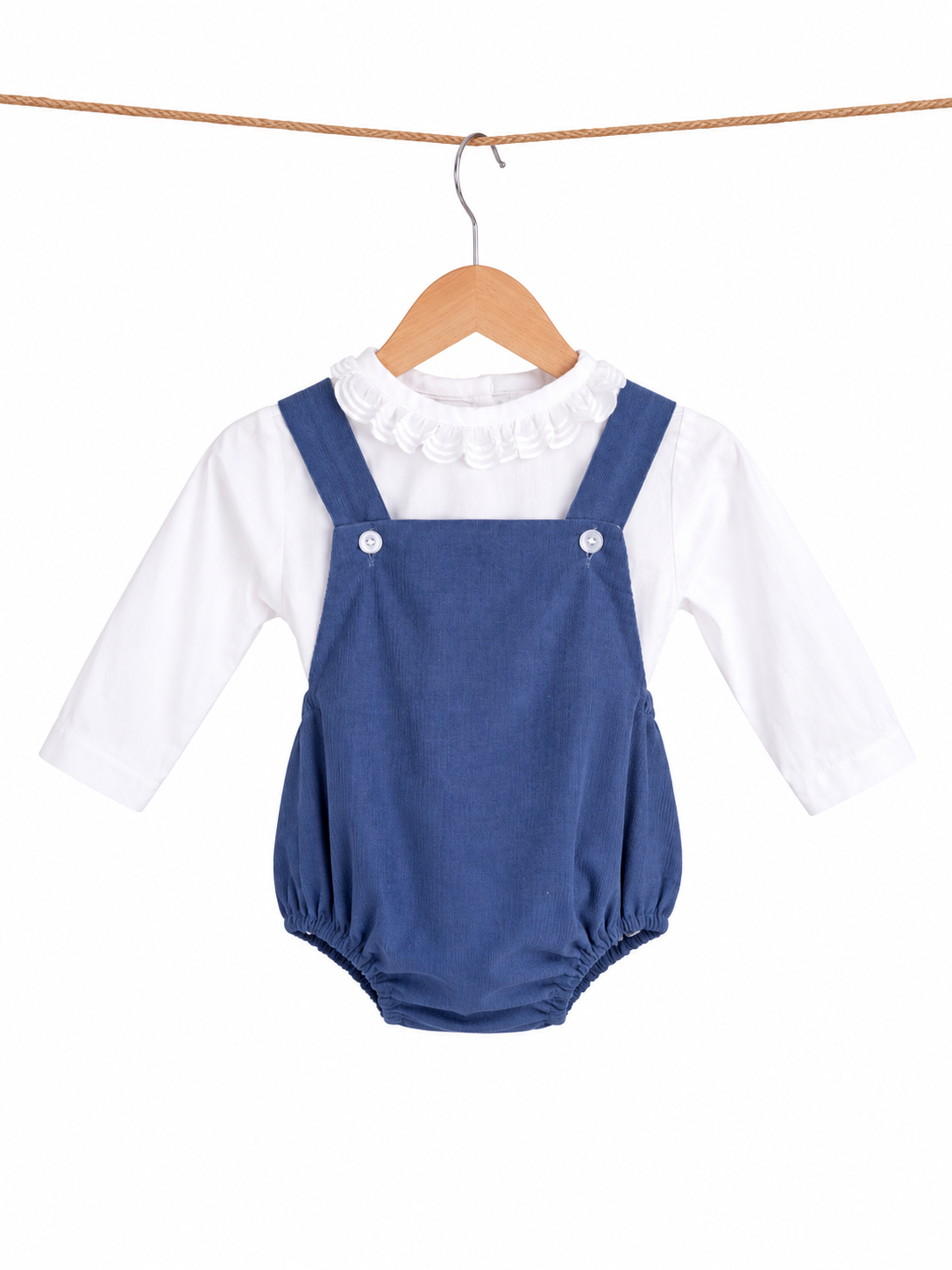 Ranita de pana con blusa blanca l Color Azul