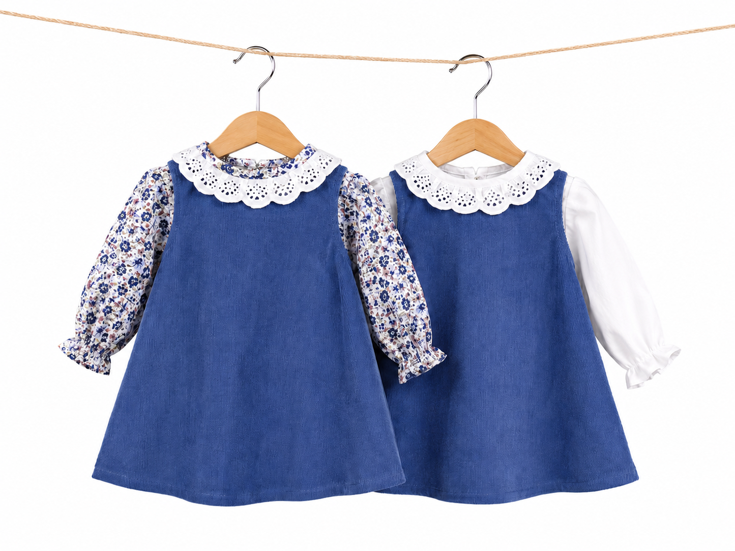 Vestido de pana con blusa floreada l Color Azul