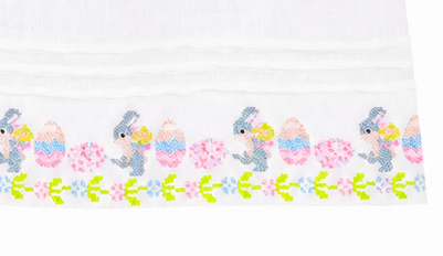 Vestido Huipil Niña l Bordado de Conejo de Pascua