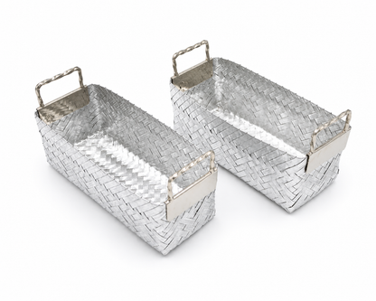 Galletera cuadrada con asas Grande l Aluminio trenzado