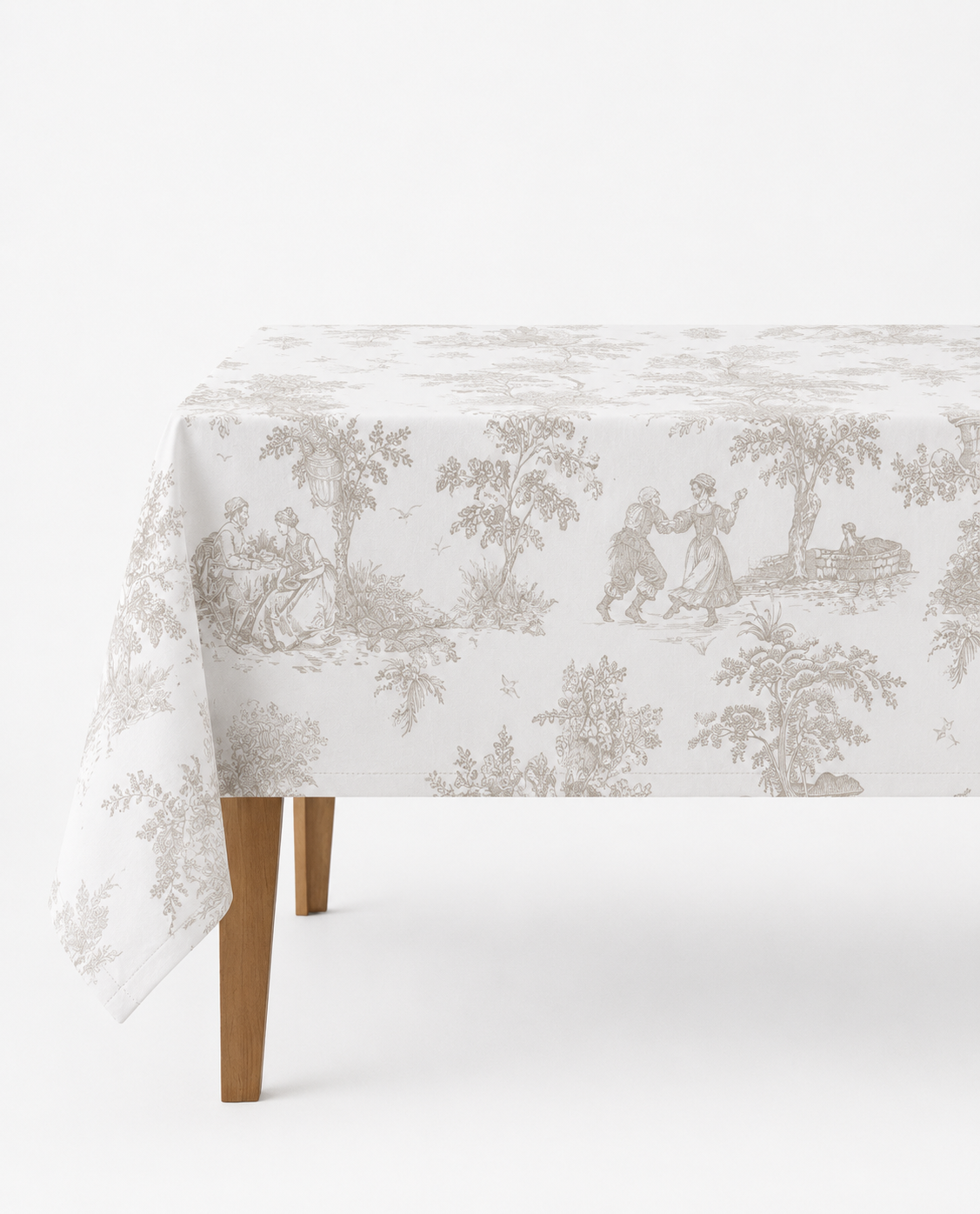 Mantel de algodón estampado Toile de Jouy