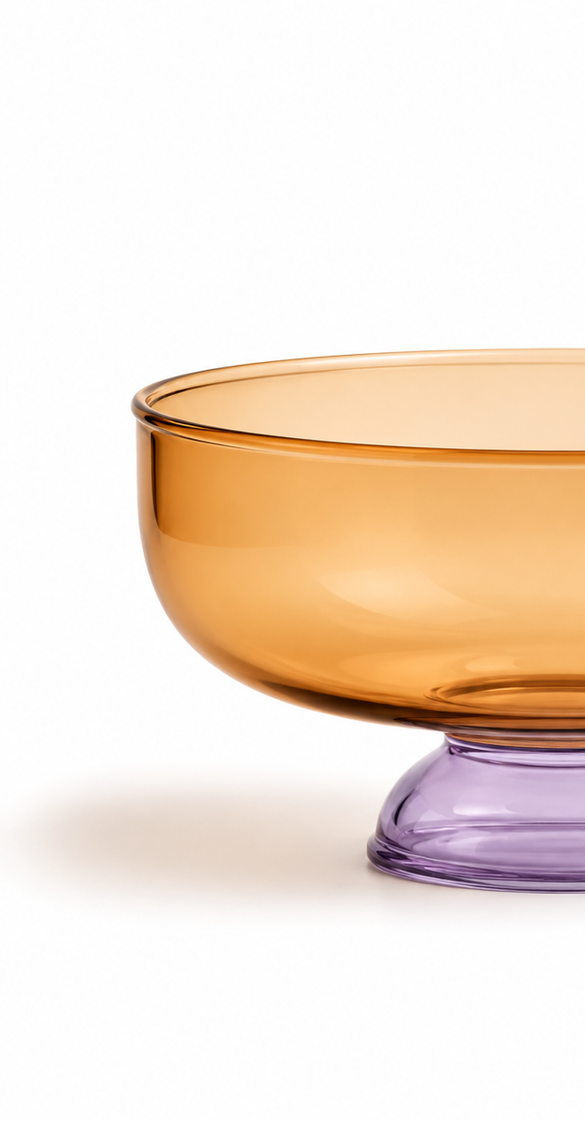 Juego de 4 Bowls para helado de cristal l Ambar