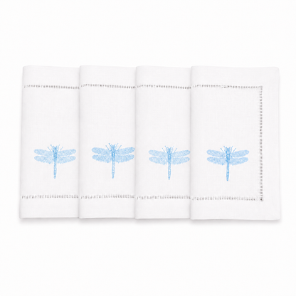 Juego de servilletas de cocktail l Libélulas Azul cielo