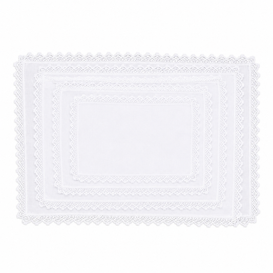 Juego de 5 charoleros punta crochet.