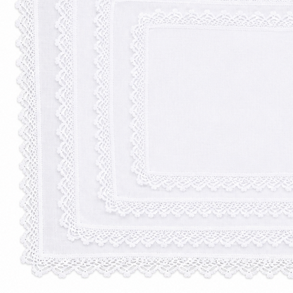 Juego de 5 charoleros punta crochet.