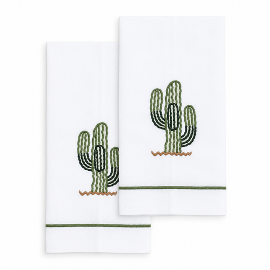 Par de toallas de lino l Cactus