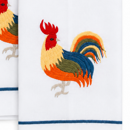 Par de toallas de lino l Gallos