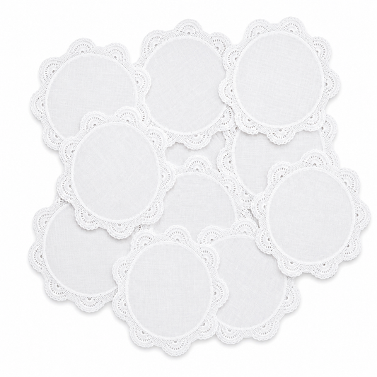 Base plato pan de lino punta crochet