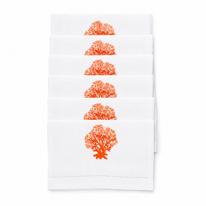Juego de servilletas de cocktail Coral Naranja
