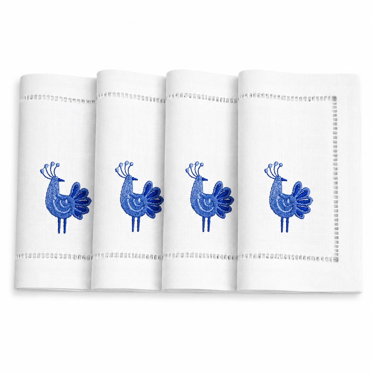 Juego de servilletas cocktail rectangulares Gallo Azul
