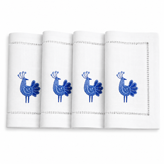 Juego de servilletas cocktail rectangulares Gallo Azul