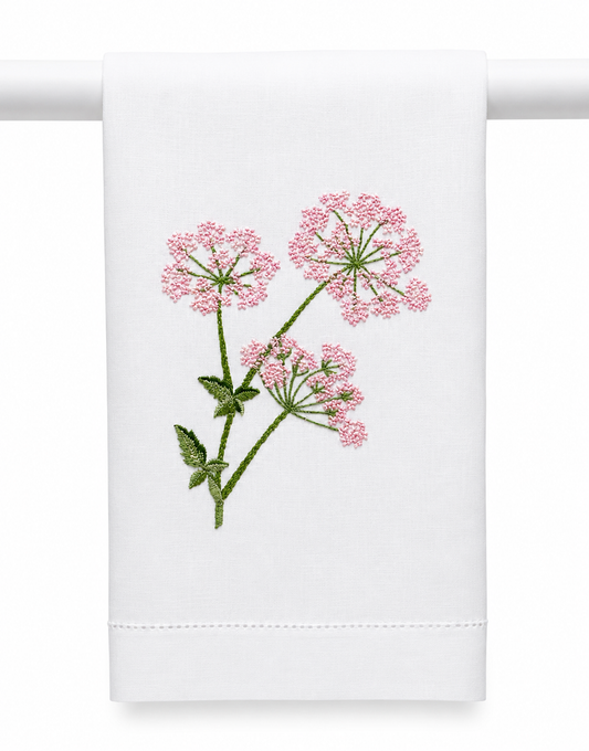 Par toallas de lino tres flores