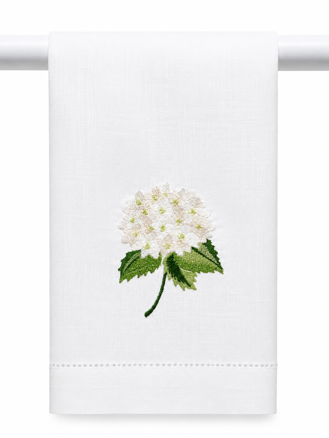 Par de toallas de lino l Hortensia blanca