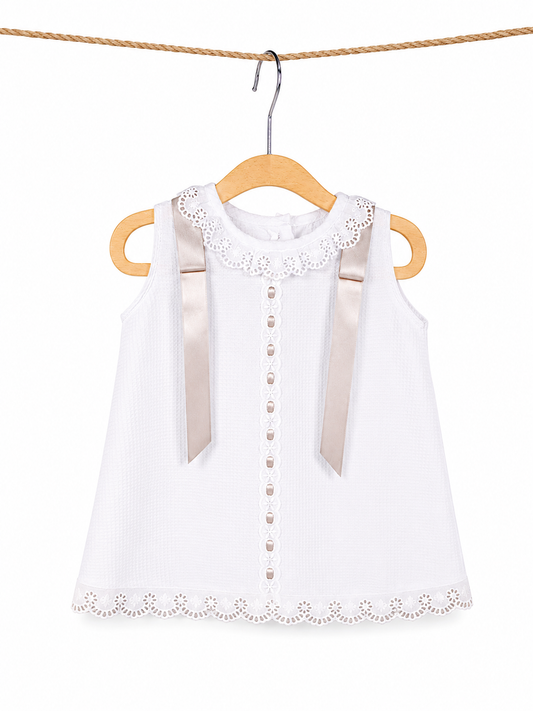 Vestido de pique l Listón Gris