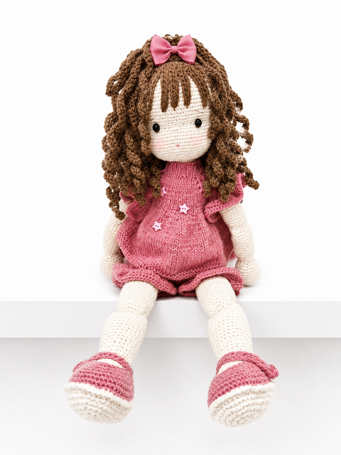 Muñeca de crochet l Vestido Rosa