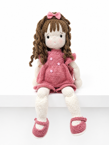 Muñeca de crochet l Vestido Rosa