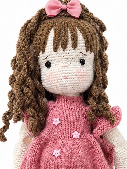 Muñeca de crochet l Vestido Rosa