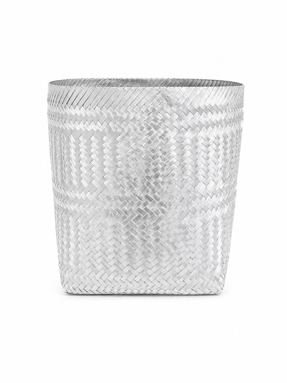 Cesto de basura mediano l Aluminio trenzado