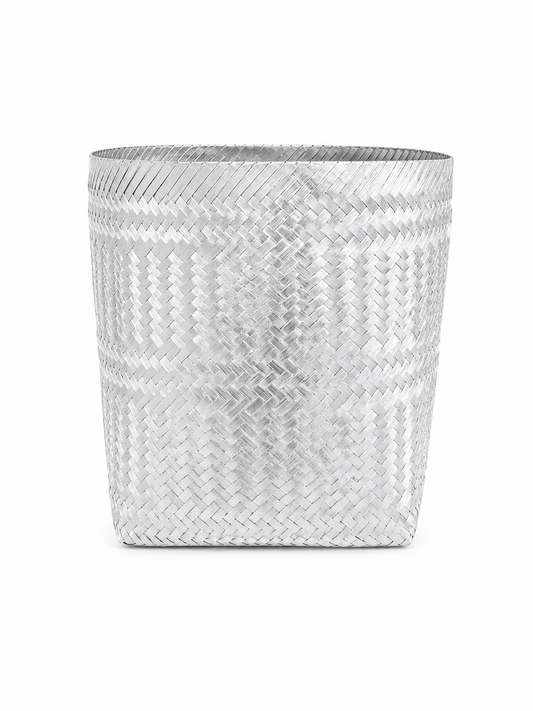 Cesto de basura mediano l Aluminio trenzado