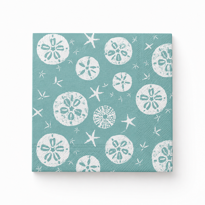 Paquete de Servilletas de papel l Coral azul con blanco