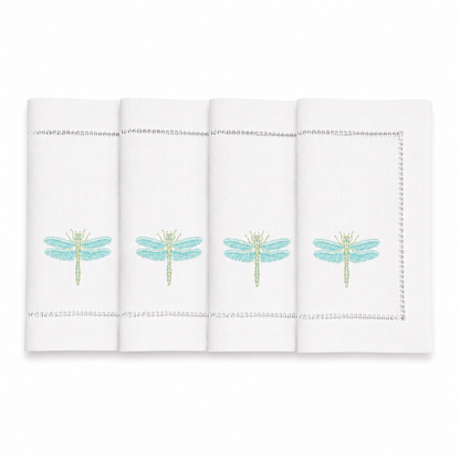 Juego de servilletas de cocktail l Libélulas Aqua