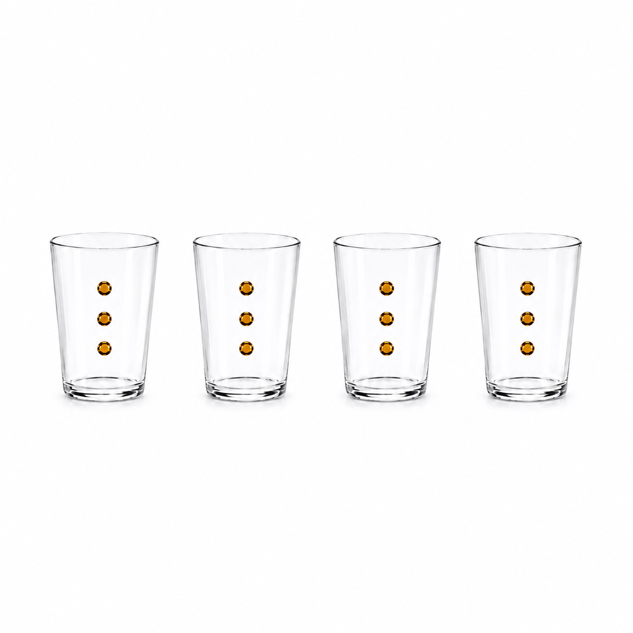 Juego de 4 vasos de puntitos l Color Ambar