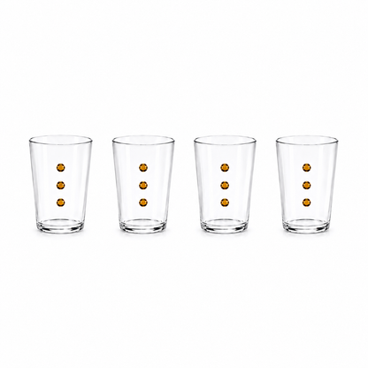 Juego de 4 vasos de puntitos l Color Ambar