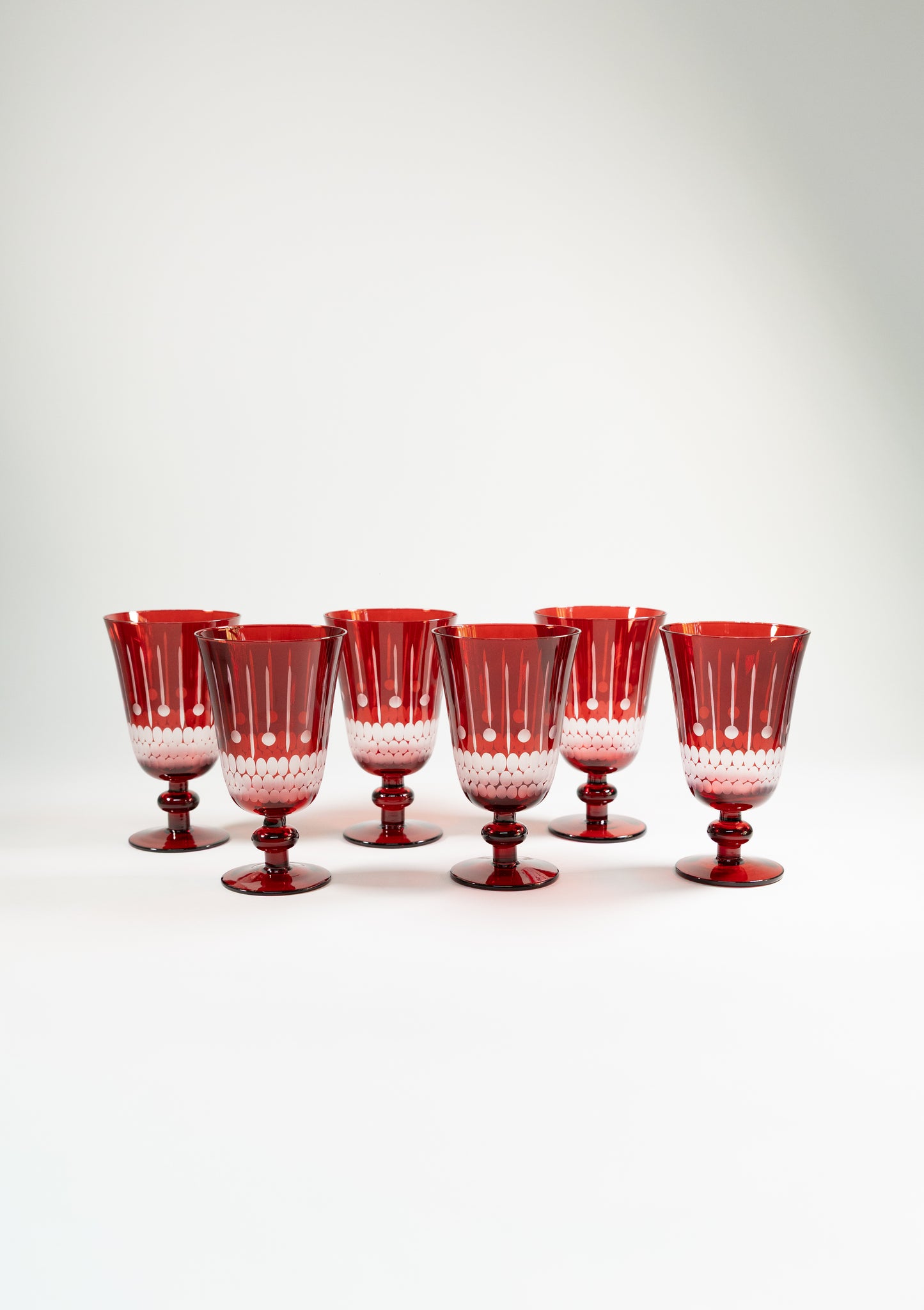 Juego de 6 Copas de cristal l Color Rojo