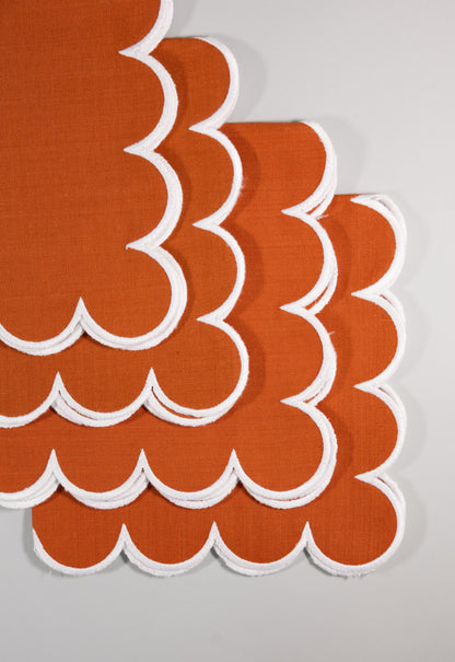 Juego de 4 Servilletas de lino | Color Terracota