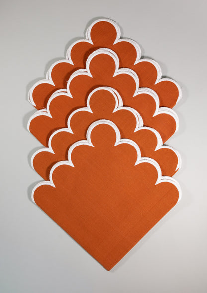 Juego de 4 Servilletas de lino | Color Terracota