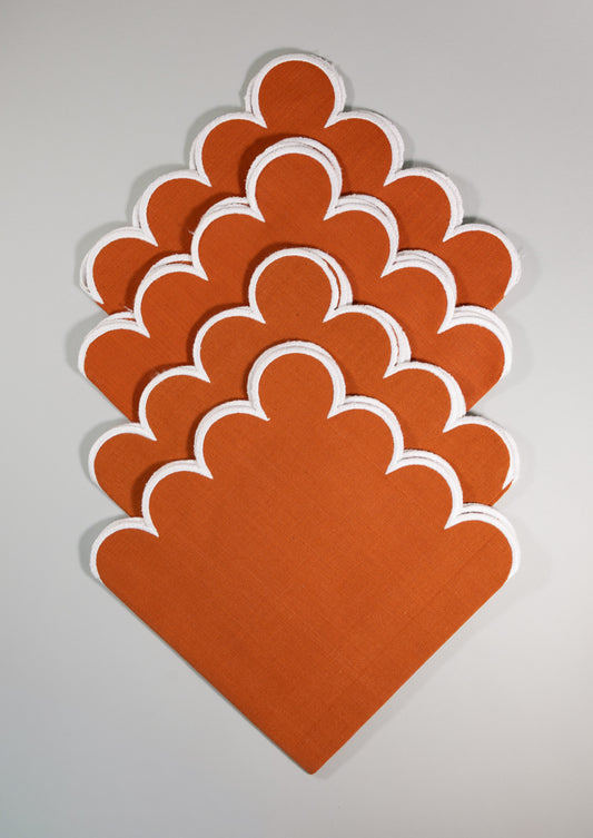 Juego de 4 Servilletas de lino | Color Terracota