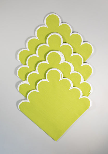 Juego de 4 Servilletas de lino | Color Verde