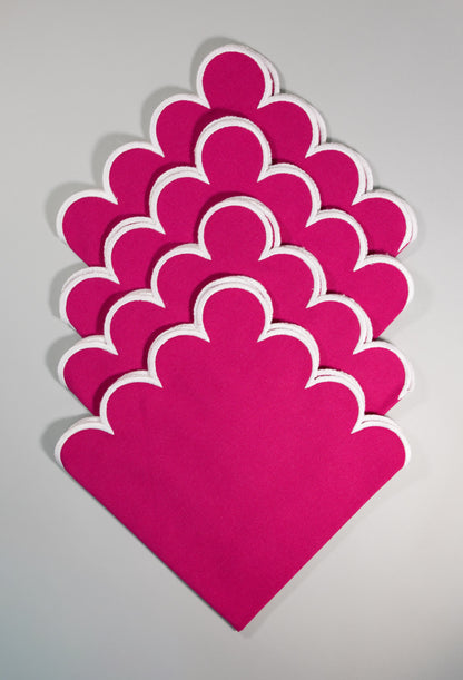 Juego de 4 Servilletas de lino | Color Rosa Mexicano