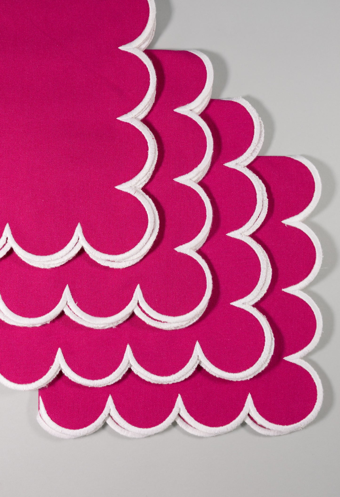 Juego de 4 Servilletas de lino | Color Rosa Mexicano