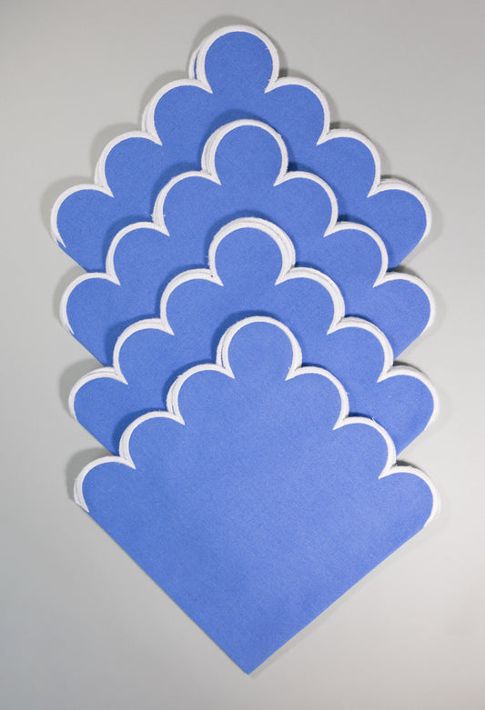 Juego de 4 Servilletas de lino | Color Azul Cielo