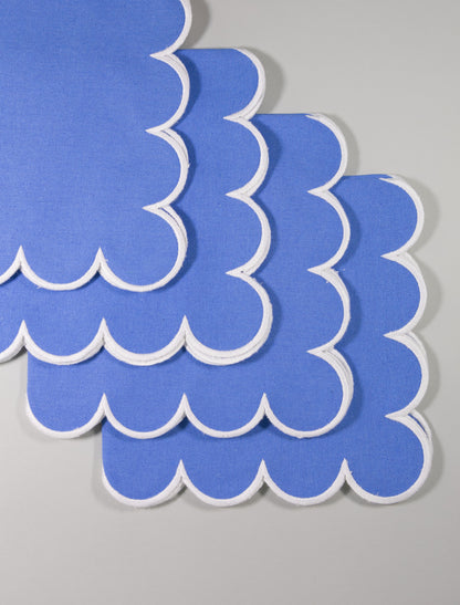 Juego de 4 Servilletas de lino | Color Azul Cielo