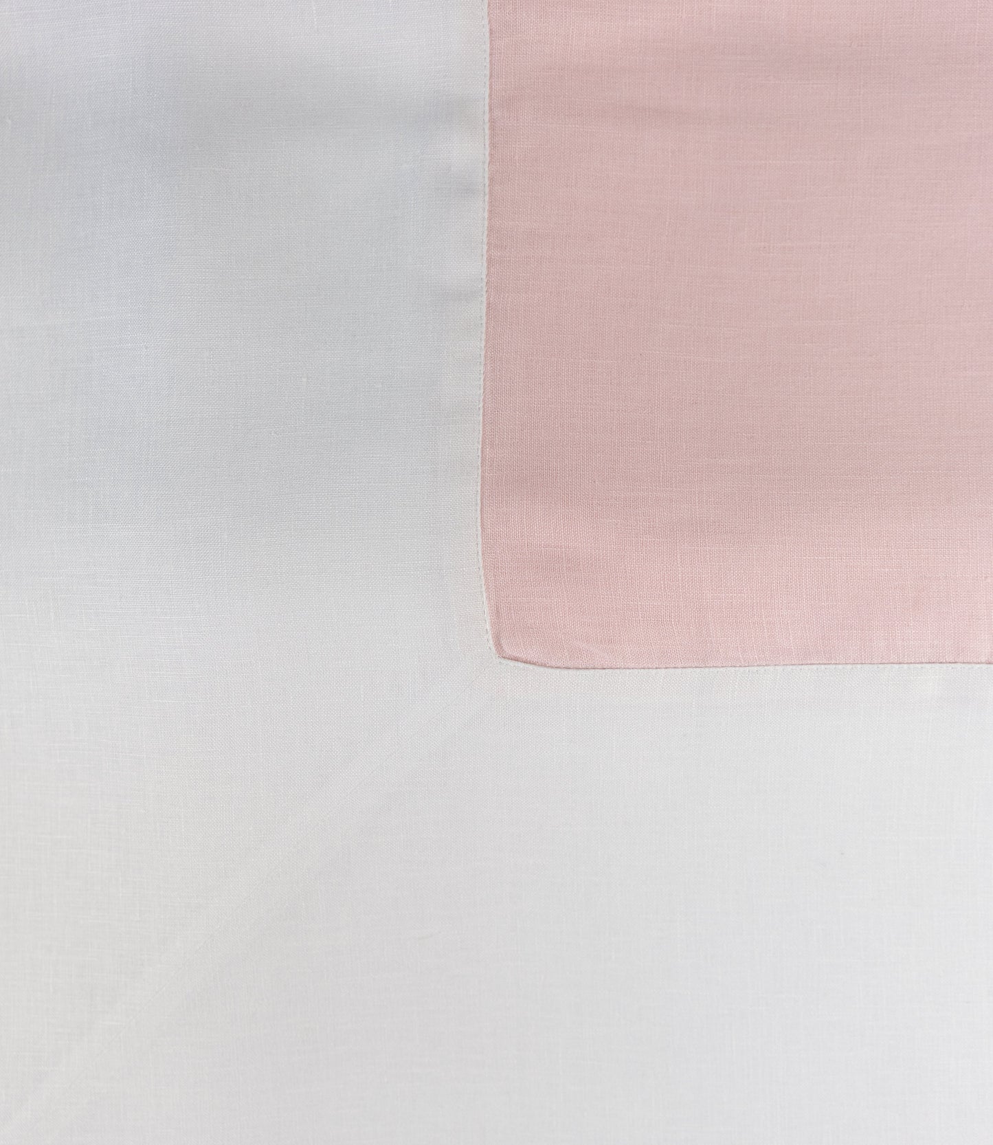 Mantel de Lino l Rosa claro con Blanco