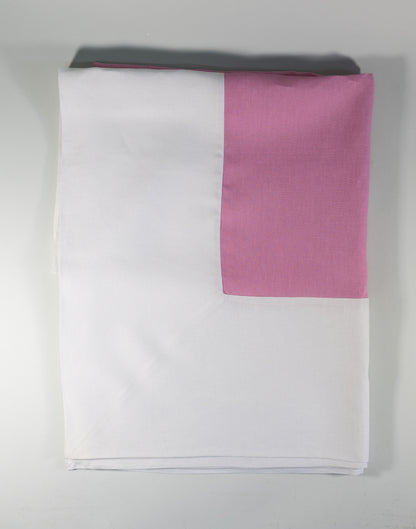Mantel de Lino l Rosa con Blanco