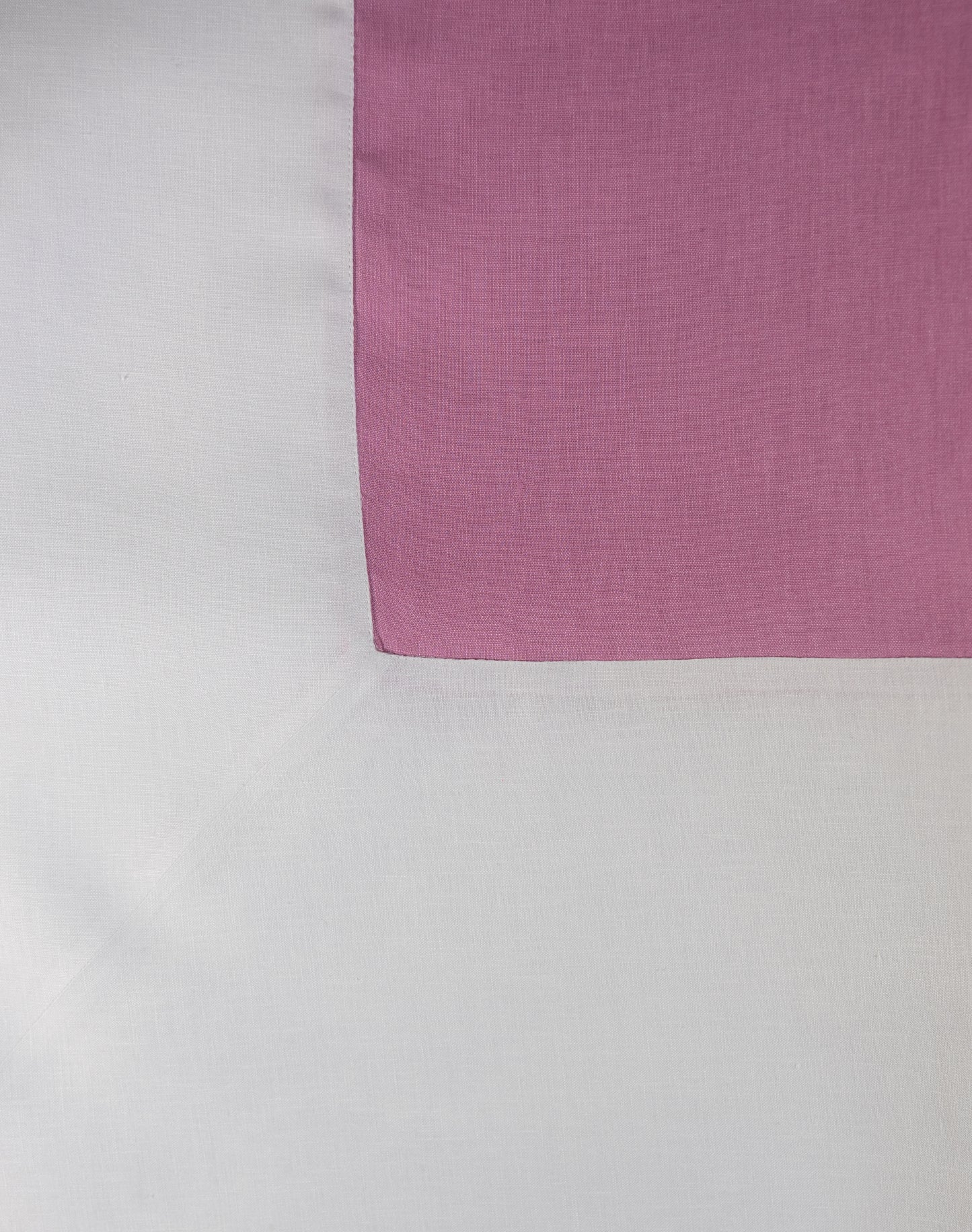 Mantel de Lino l Rosa con Blanco