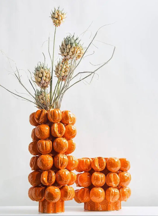 Floreros de naranjas cerámica