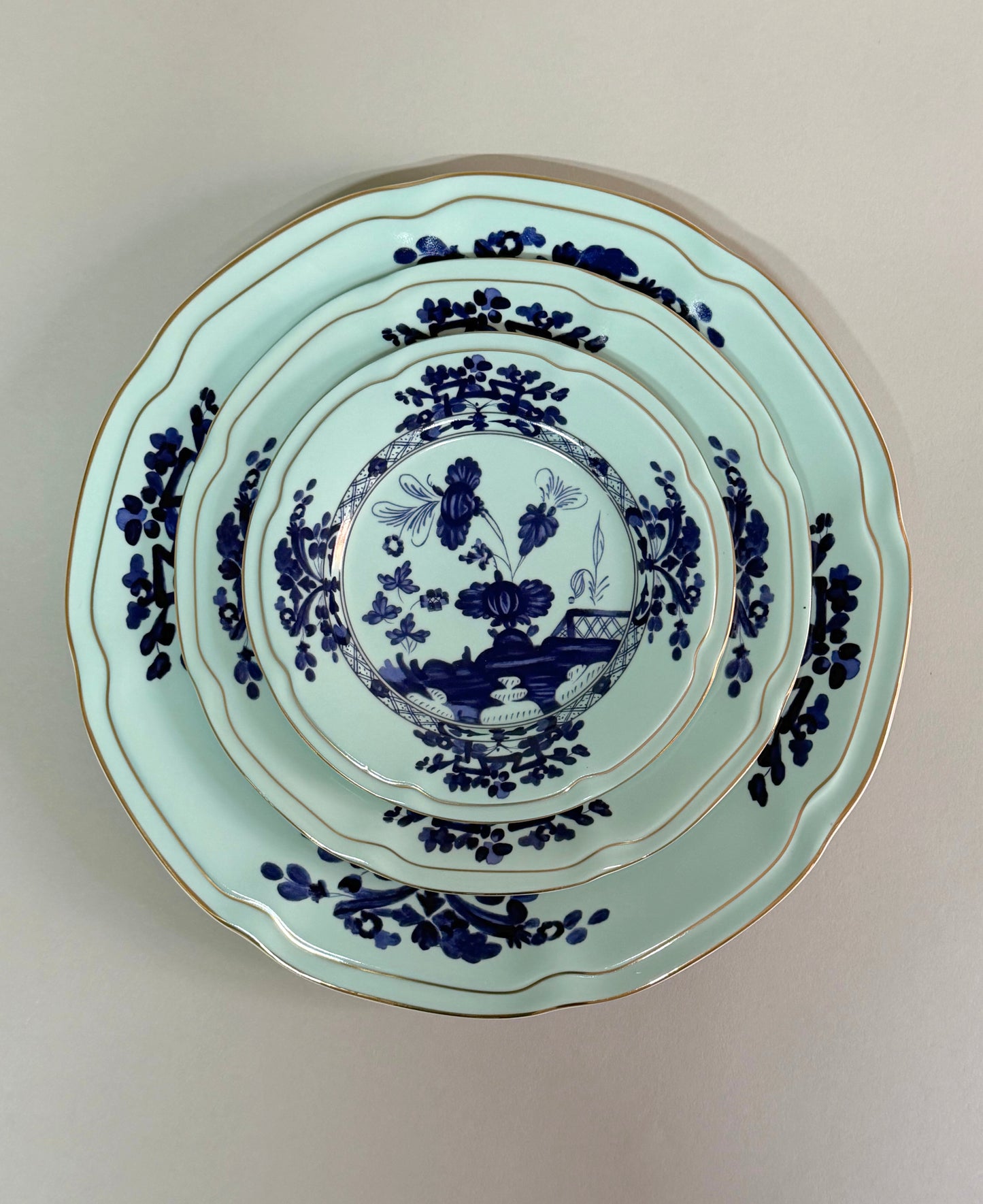 Jgo de 4 Platos Cerámica colores Azul I 26.7 cm