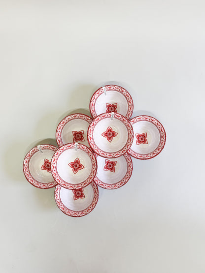 Juego de 8 bowls rojos